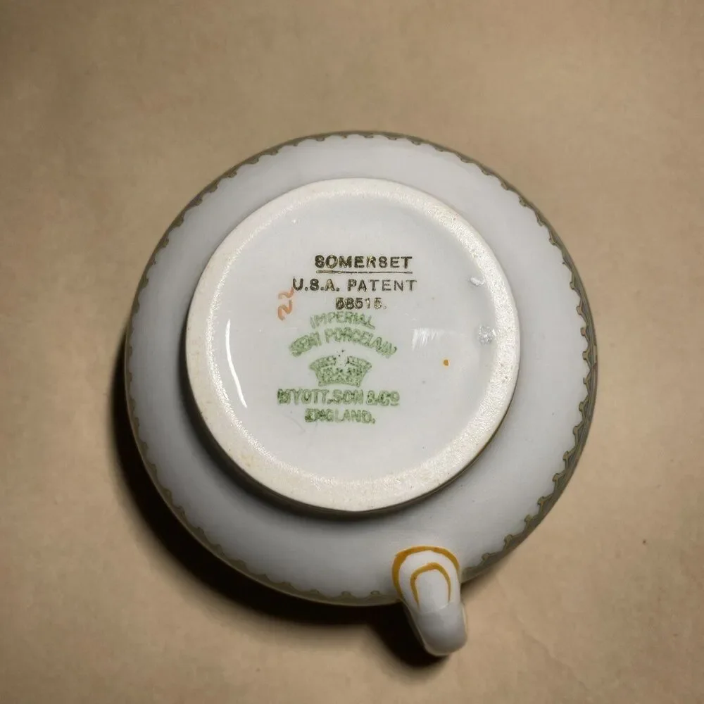 Antique MYOTT‎ SON &CO Creamer and Tea Cups SOMERSET 58515 England RARE FIND!